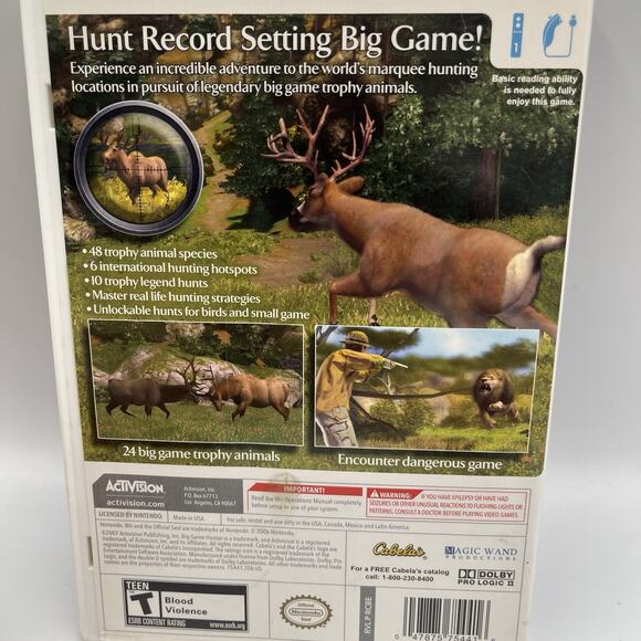 Cabela's Big Game Hunter (Nintendo Wii, 2007) Hunting Game Interactive - Picture 3 of 7
